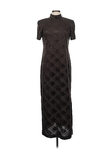 Donna Ricco Black Checkered Pattern Casual Dress (view 1)