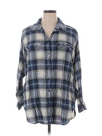 H&M L.O.G.G. 3/4 Sleeve Button-Down Shirt (view 1)