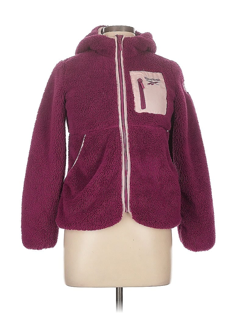 Pre-owned Reebok Zip Up Hoodie In Burgundy