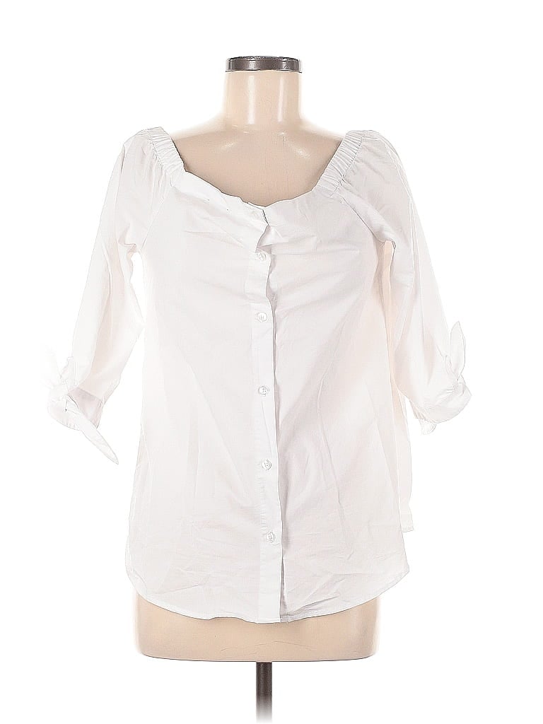 Pre-owned Cupio 3/4 Sleeve Blouse In White