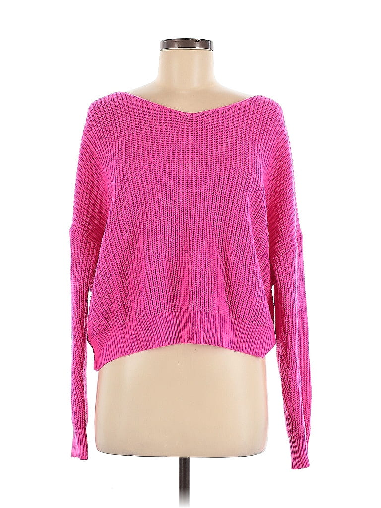 Pre-owned Main Strip Pullover Sweater In Pink