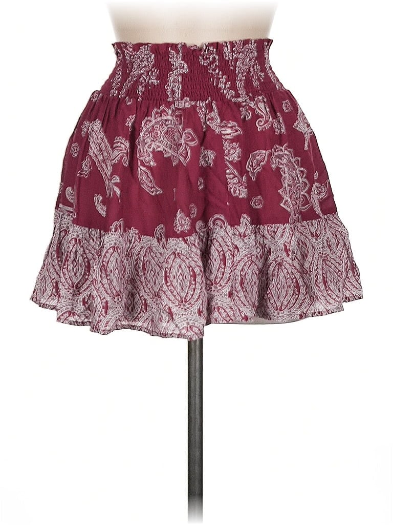 Pre-owned Surf Gypsy Casual Skirt In Burgundy