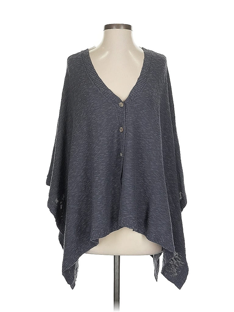 Pre-owned Jjill Poncho In Gray