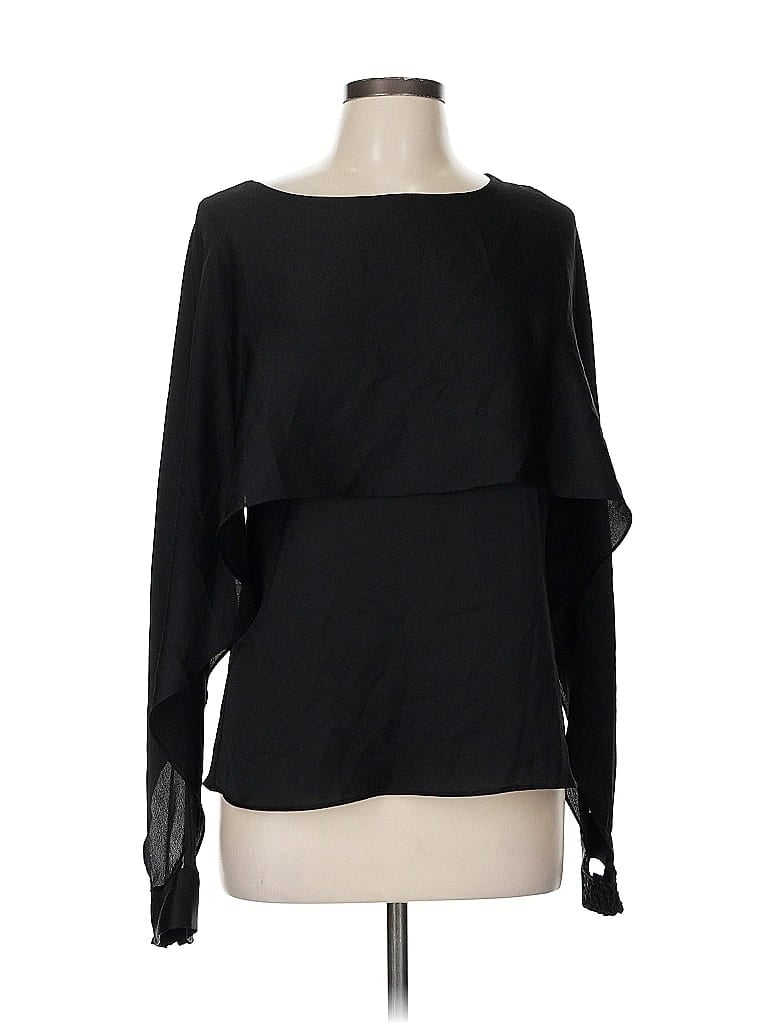 Pre-owned Dkny Long Sleeve Blouse In Black