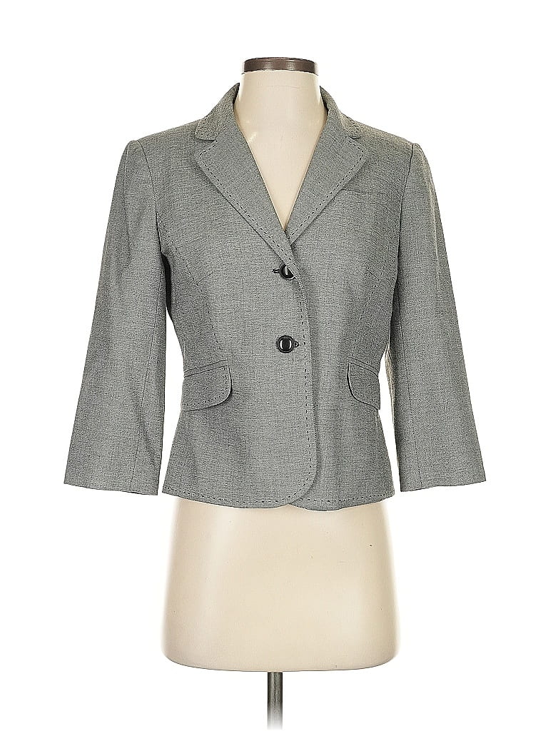 Pre-owned Ann Taylor Loft Blazer Jacket In Gray