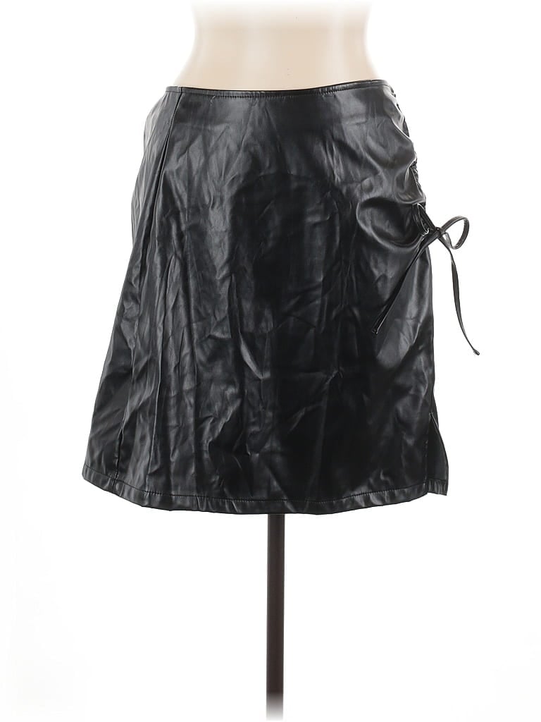 Cider Faux Leather Skirt In Black
