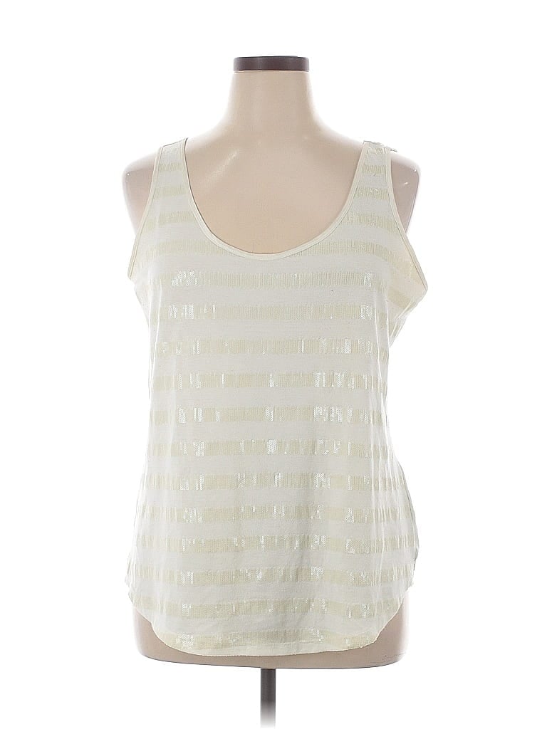 Pre-owned A.n.a. A New Approach Tank Top Ivory Square Neckline Tops In White