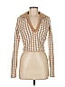 Bershka 100% Polyester Houndstooth Tan Pullover Sweater Size M - photo 1
