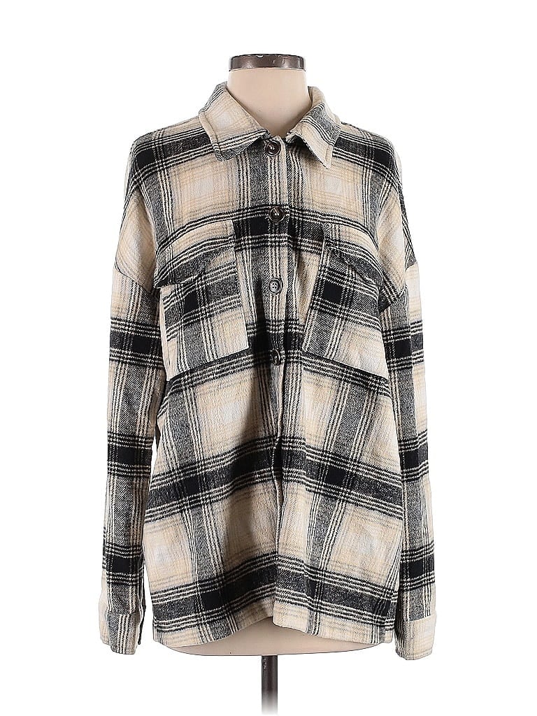 Pre-owned Pink Lily Long Sleeve Blouse In Gray