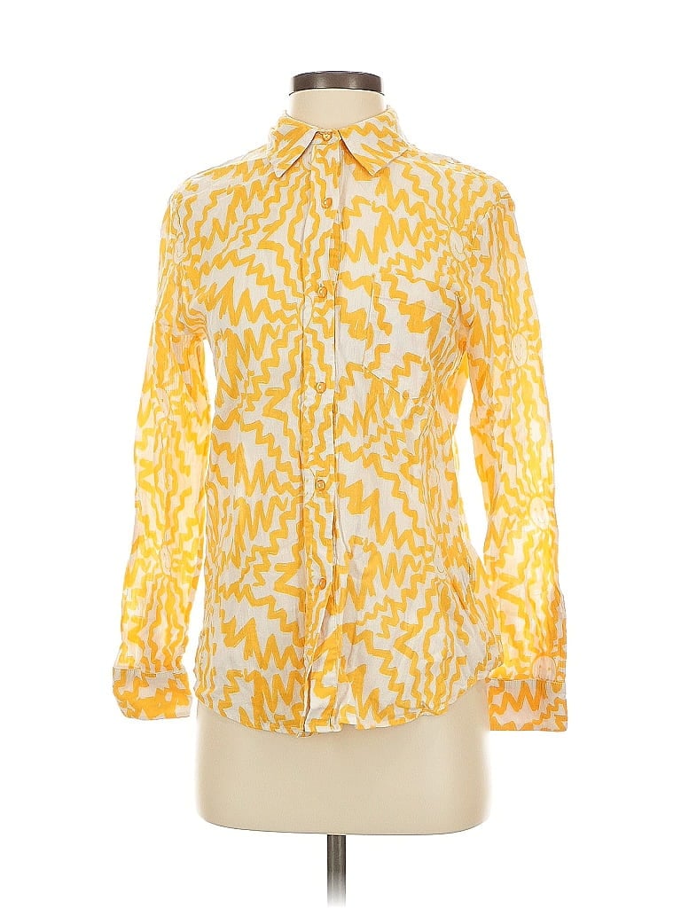 Pre-owned Le Superbe Long Sleeve Button Down Shirt In Yellow