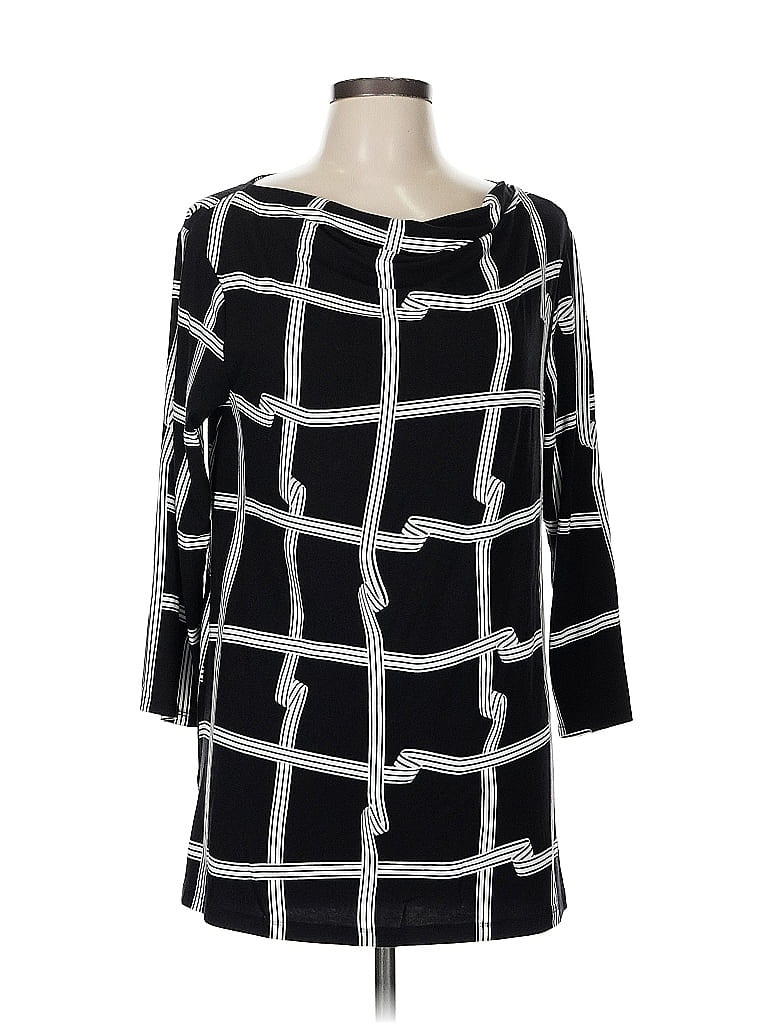 Pre-owned Liz Claiborne 3/4 Sleeve Blouse In Black