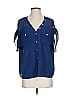 Daniel Rainn 100% Polyester Blue Short Sleeve Blouse Size XS - photo 1