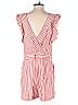 Ann Taylor LOFT 100% Rayon Stripes Red Romper Size 10 - photo 2