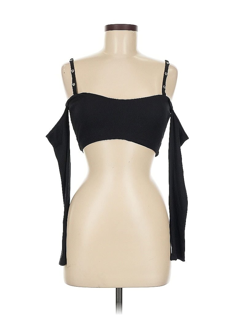 Click to view more detailed imagery on our partner's website Pre-owned Hours New York Tank Top Black Strapless Neckline Tops
