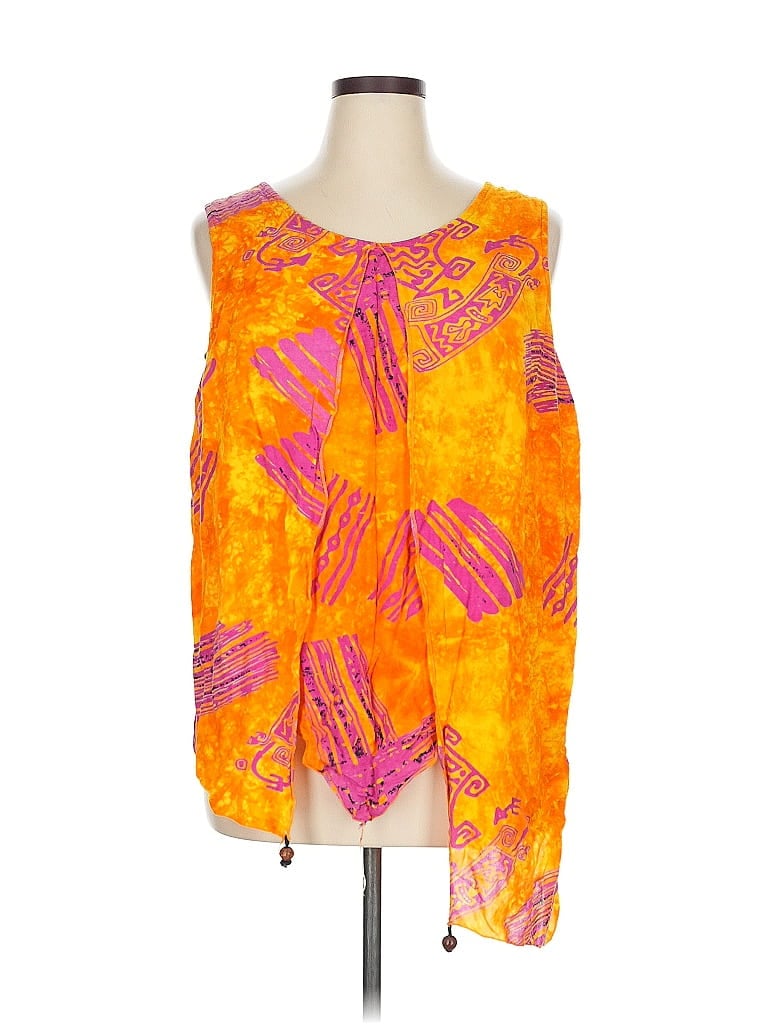 Pre-owned Ashley Stewart Sleeveless Blouse In Orange