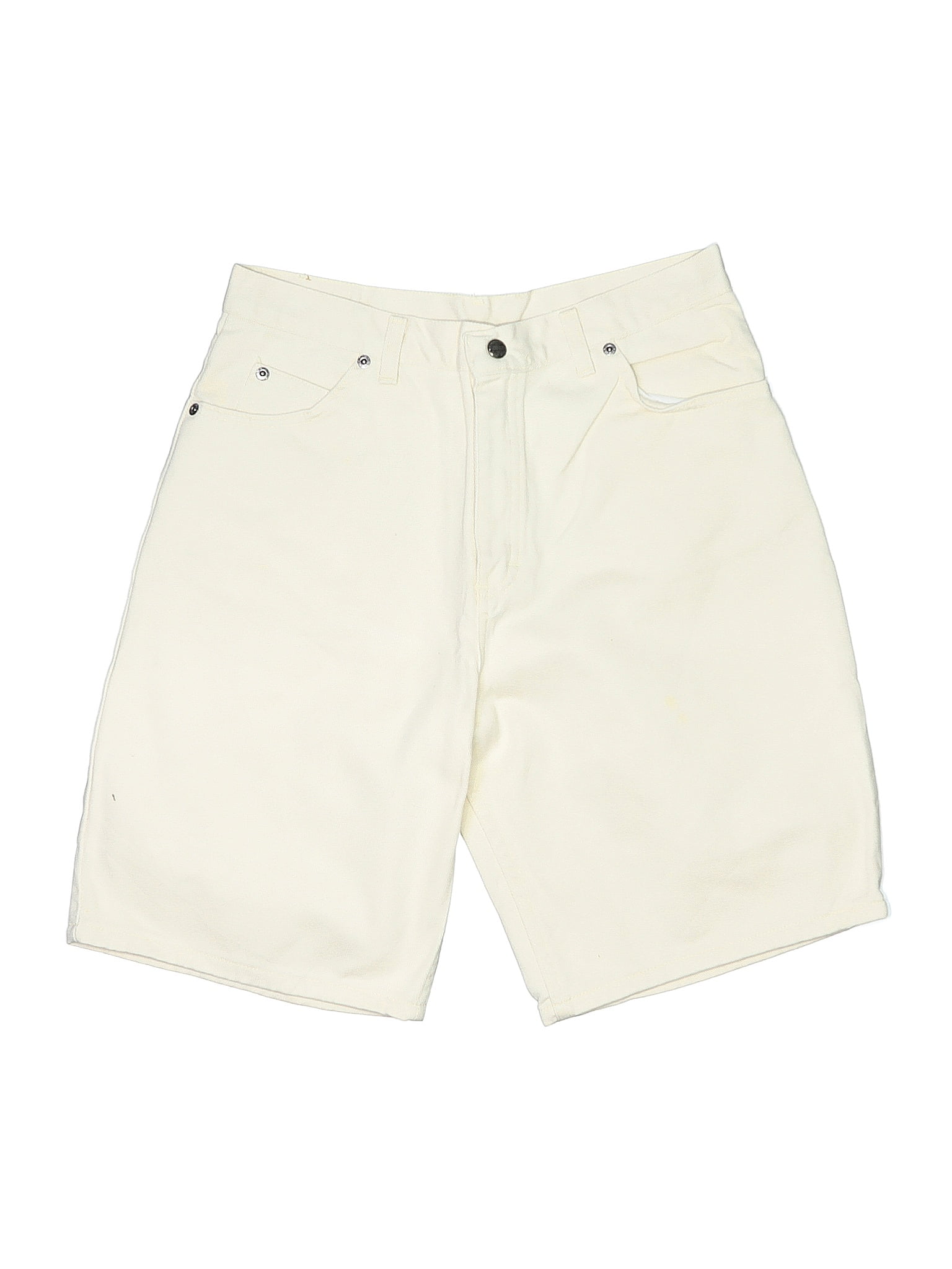 Arizona Jean Company 100% Cotton Solid Ivory Ivory Casual Knee Length Shorts Size 14