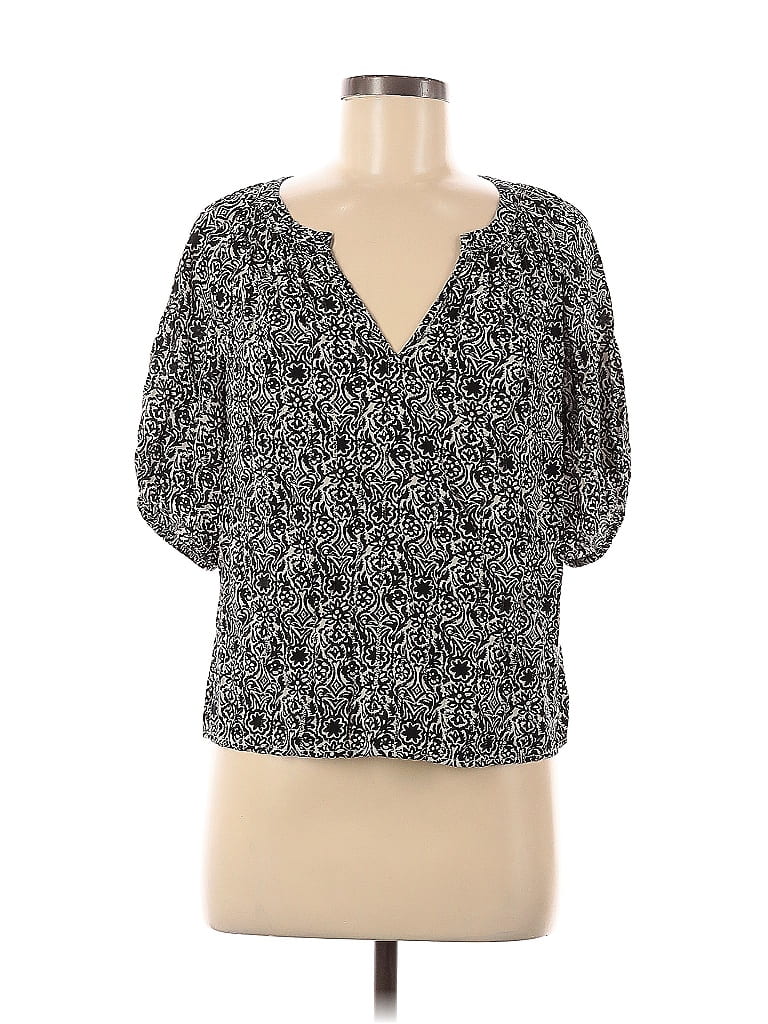 Pre-owned Gap 3/4 Sleeve Blouse In Gray