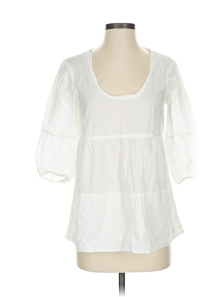 Pre-owned Vince 3/4 Sleeve Top White Square Neckline Tops