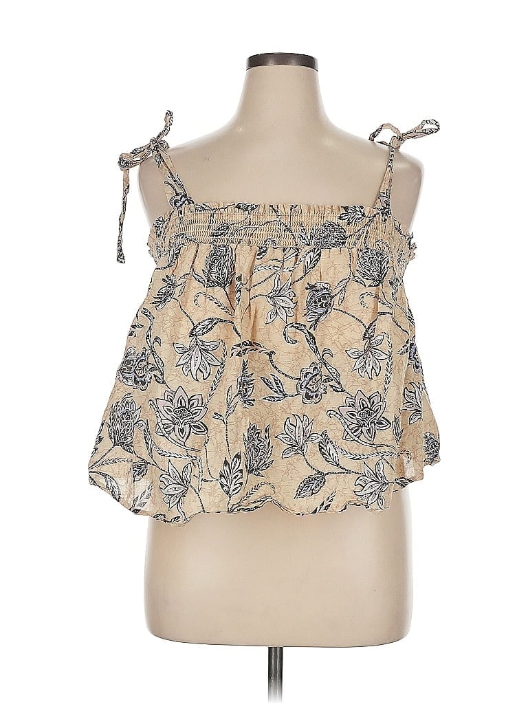 Pre-owned C&c California Sleeveless Blouse In Brown