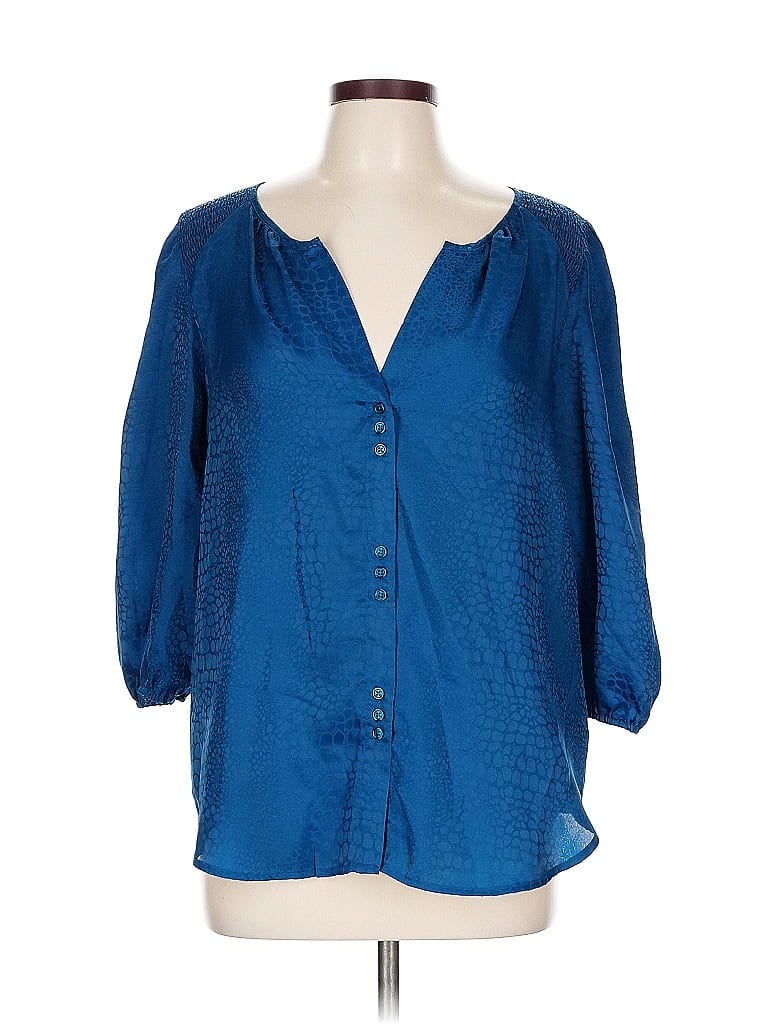 Pre-owned Zac & Rachel 3/4 Sleeve Blouse In Blue