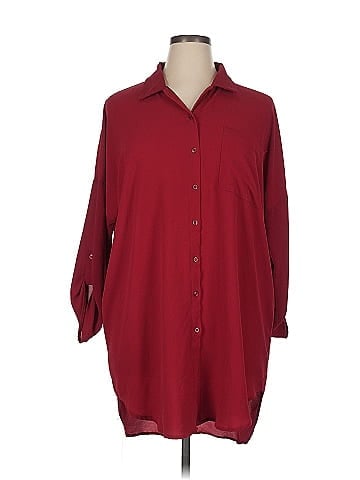 Boohoo 3/4 Sleeve Button-Down Shirt (view 1)