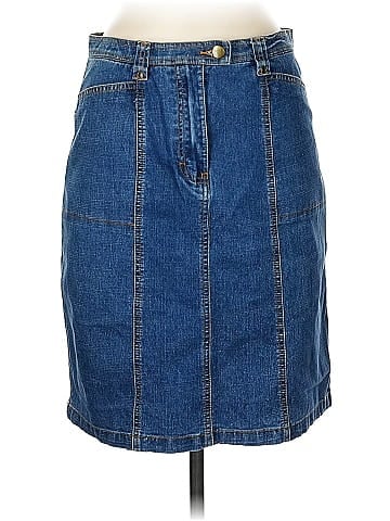 Marie Claire Denim A-Line Blue Skirt (view 1)