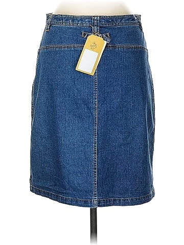 Marie Claire Denim A-Line Blue Skirt (view 2)