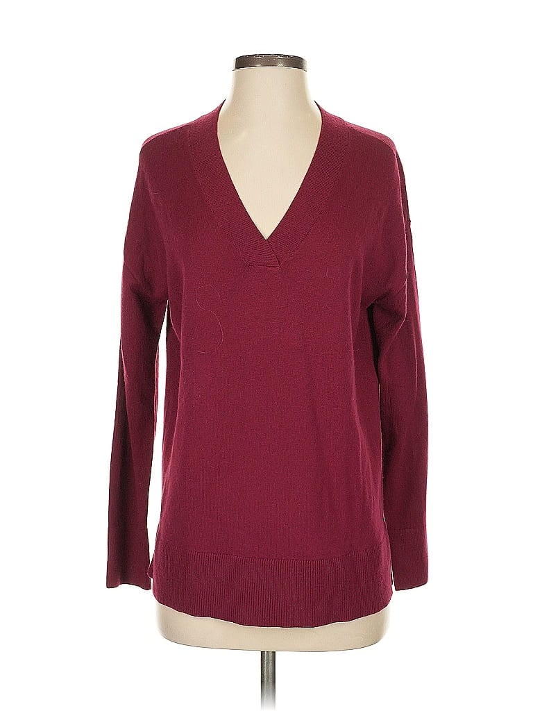 Pre-owned Ann Taylor Loft Pullover Sweater In Burgundy