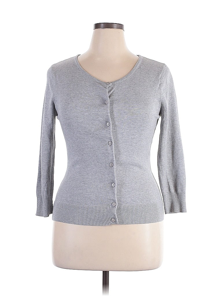 Pre-owned Assorted Brands Cardigan Sweater In Gray