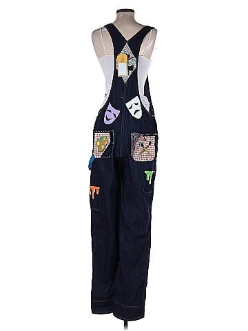 Dickies Embellished Denim Overalls with Patches (view 2)