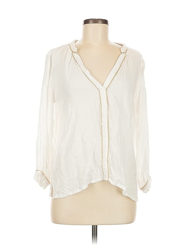 Pre-owned Uma And Leopold 3/4 Sleeve Blouse In White