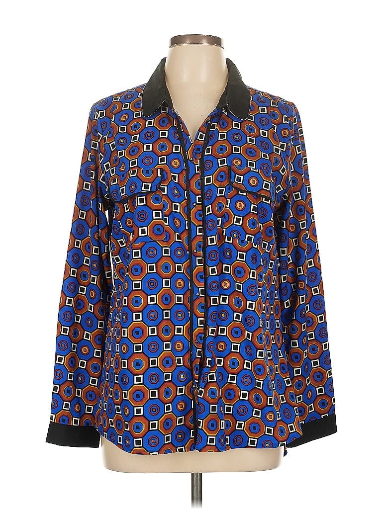 Pre-owned Romeo & Juliet Couture Long Sleeve Blouse In Blue