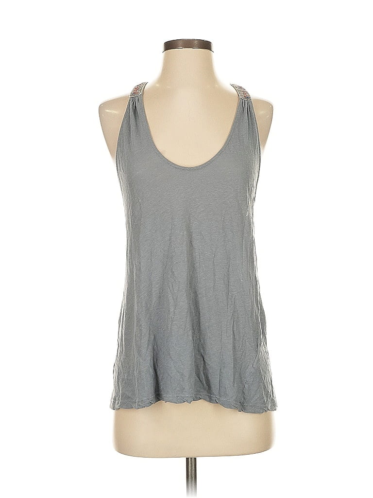 Pre-owned Velvet Tank Top Blue Halter Neckline Tops