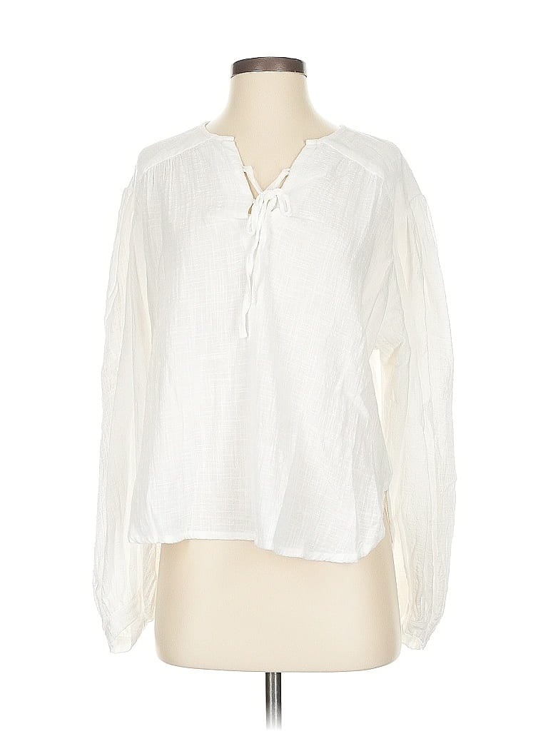 The New Society Long Sleeve Blouse In White