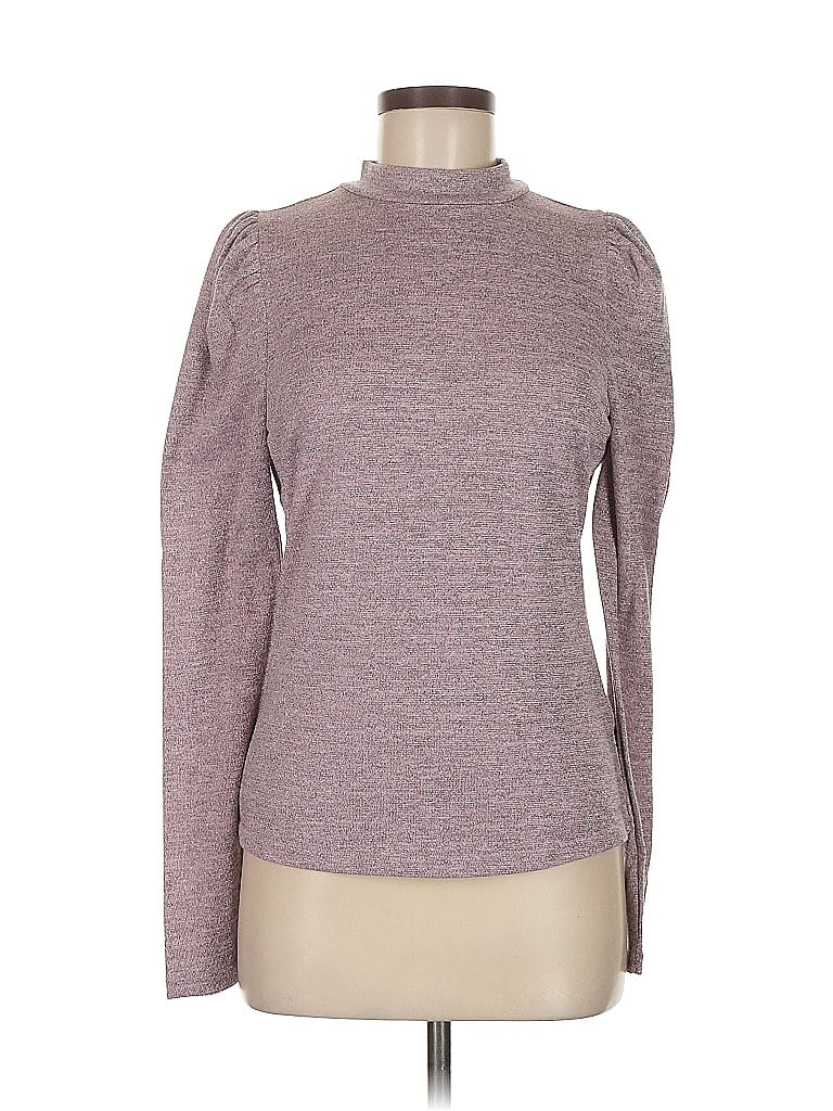 Pre-owned Left Coast By Dolan Long Sleeve Top Burgundy Turtleneck Tops