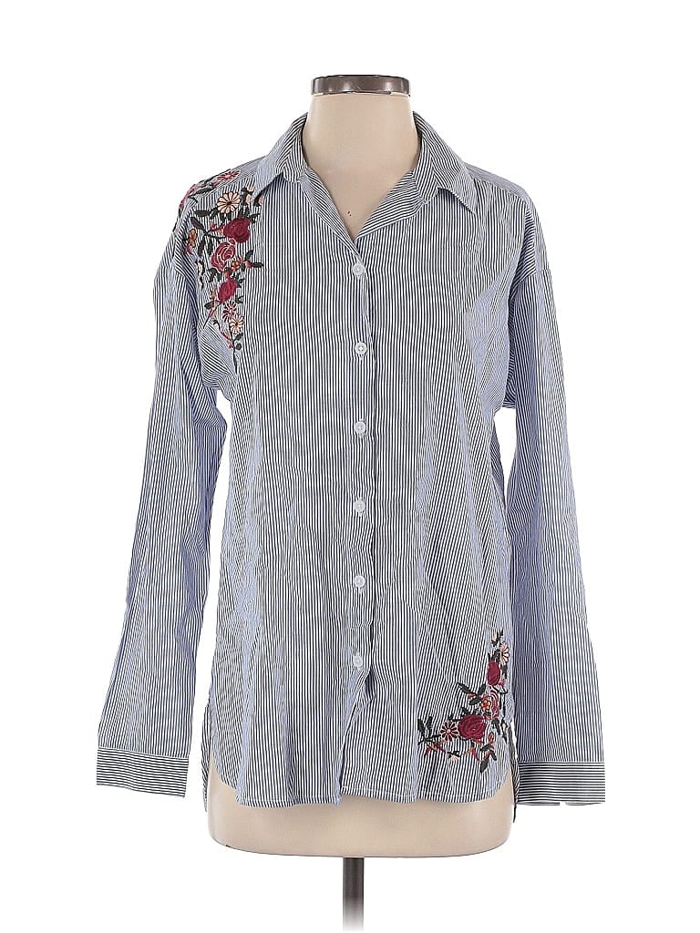 Pre-owned Allison Joy Long Sleeve Button Down Shirt In Gray