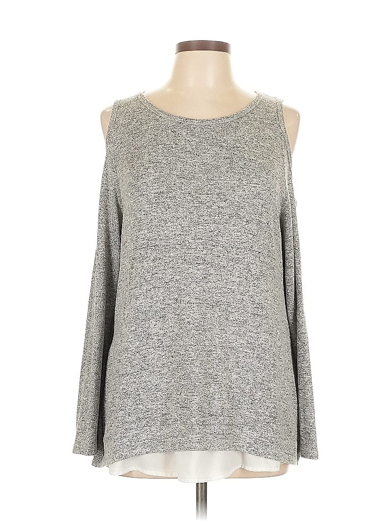 Pre-owned Pleione Pullover Sweater In Gray