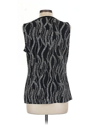 White House Black Market Black Sleeveless Blouse Size L