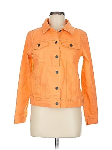 Basic Editions Orange Denim Jacket with Buttons (view 1)