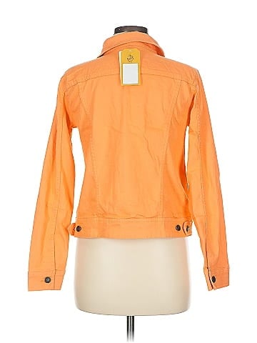 Basic Editions Orange Denim Jacket with Buttons (view 2)