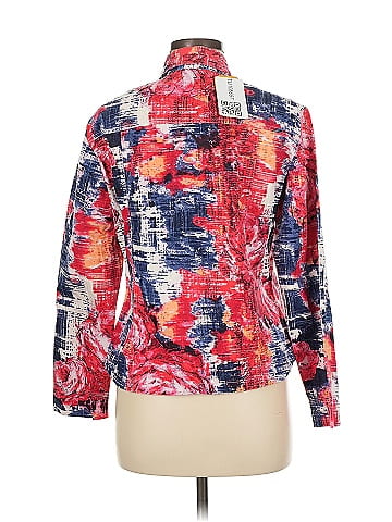 Chico's Vibrant Red Abstract Print Jacket (view 2)