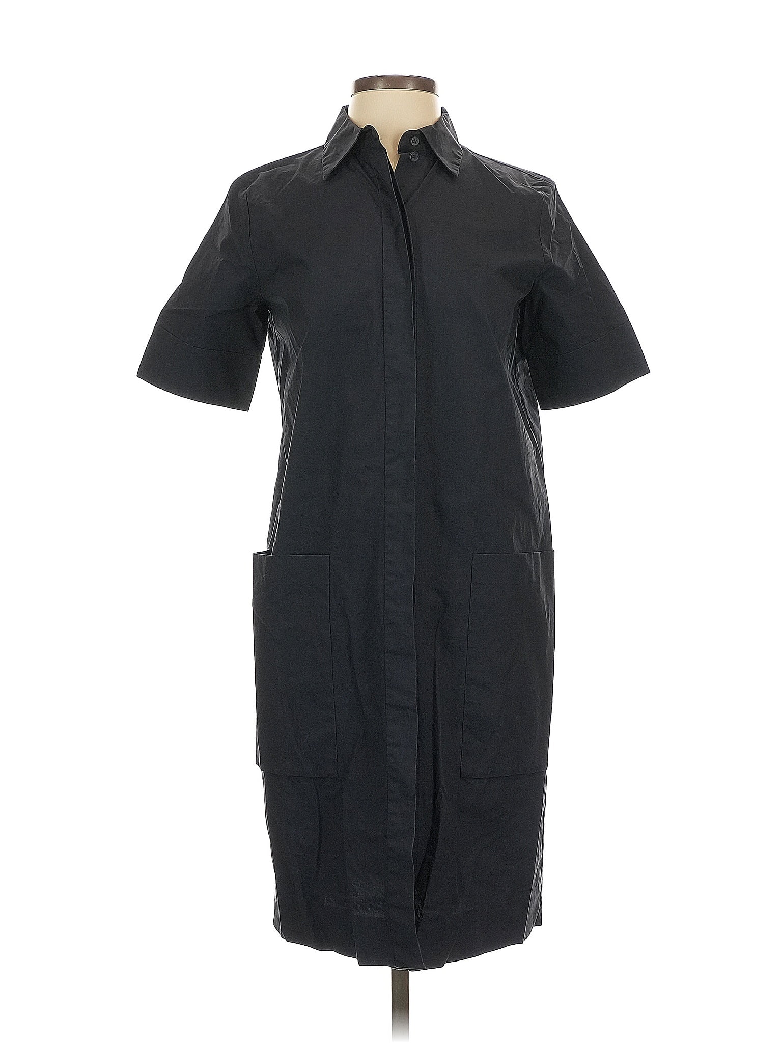 Cos 100% Cotton Black Casual Dress Size 4