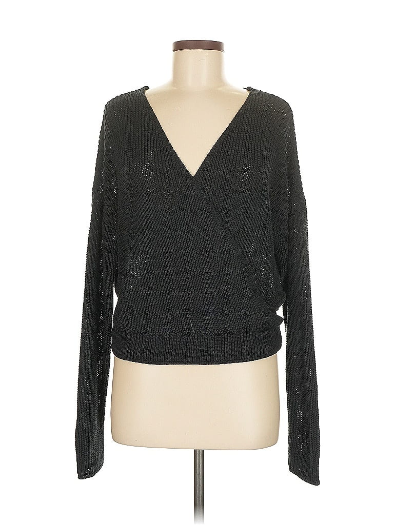 Pre-owned Jun & Ivy Long Sleeve T-shirt In Black