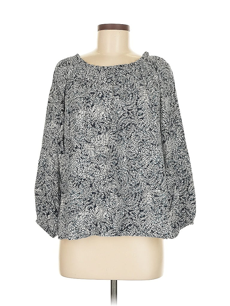 Pre-owned Ann Taylor Loft Outlet 3/4 Sleeve Blouse In Gray