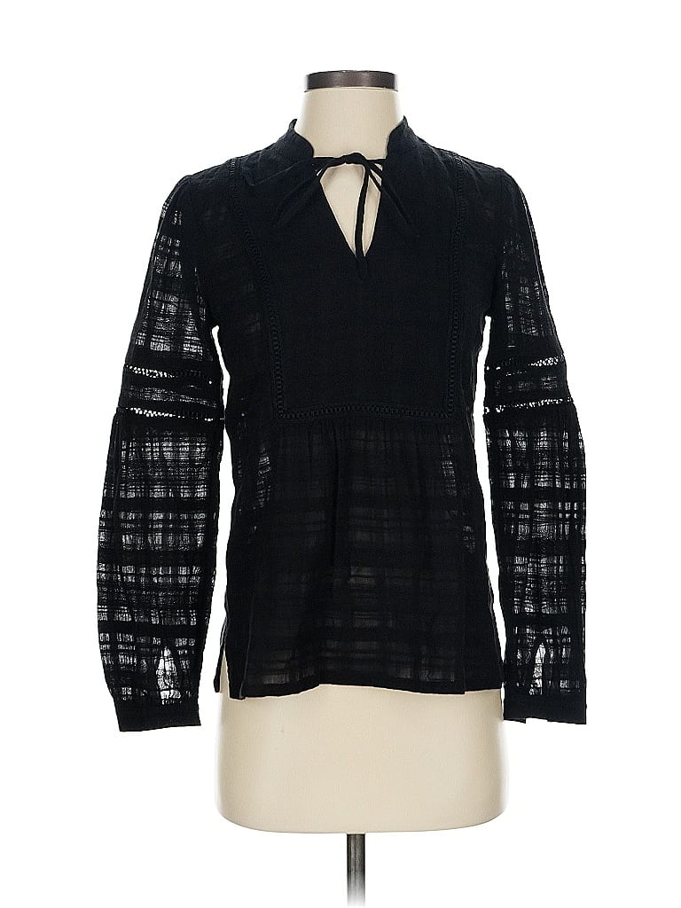 Pre-owned Ann Taylor Loft Long Sleeve Blouse In Black