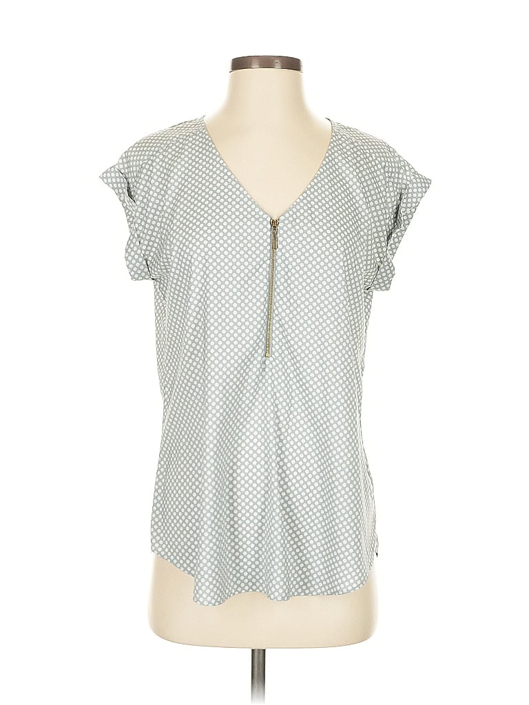 Pre-owned Express Outlet Short Sleeve Blouse In Green