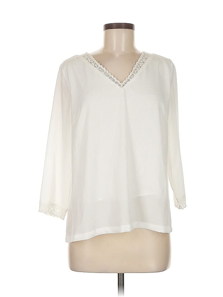 Pre-owned Assorted Brands 3/4 Sleeve Blouse In White
