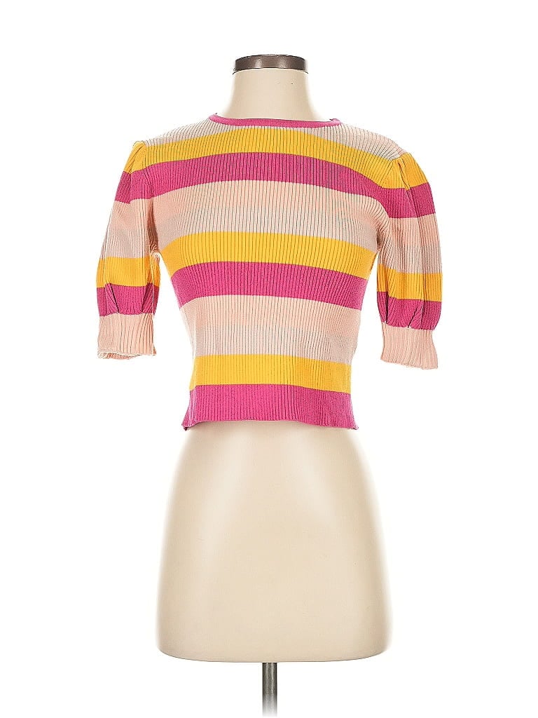 Pre-owned Finders Keepers Short Sleeve Top Pink Mock Neckline Tops