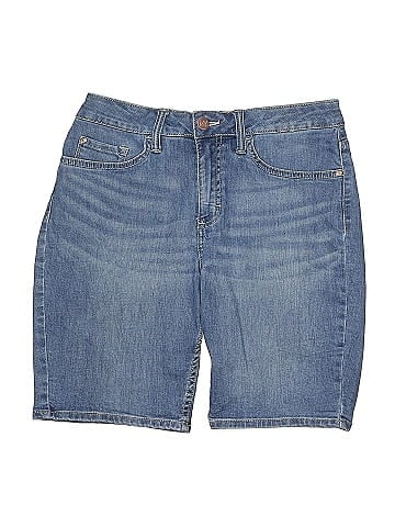 Riders by Lee Blue Mid Rise Denim Bermuda Shorts (view 1)