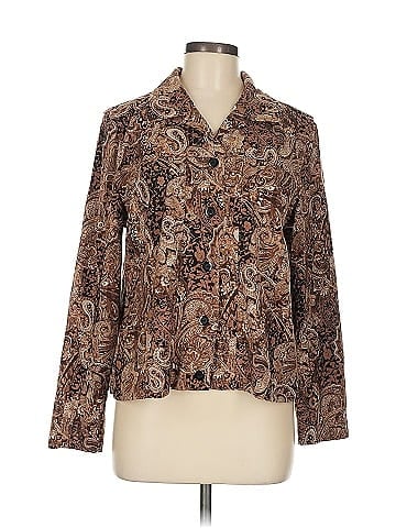 Christopher & Banks Brown Paisley Patterned Stretch Jacket (view 1)